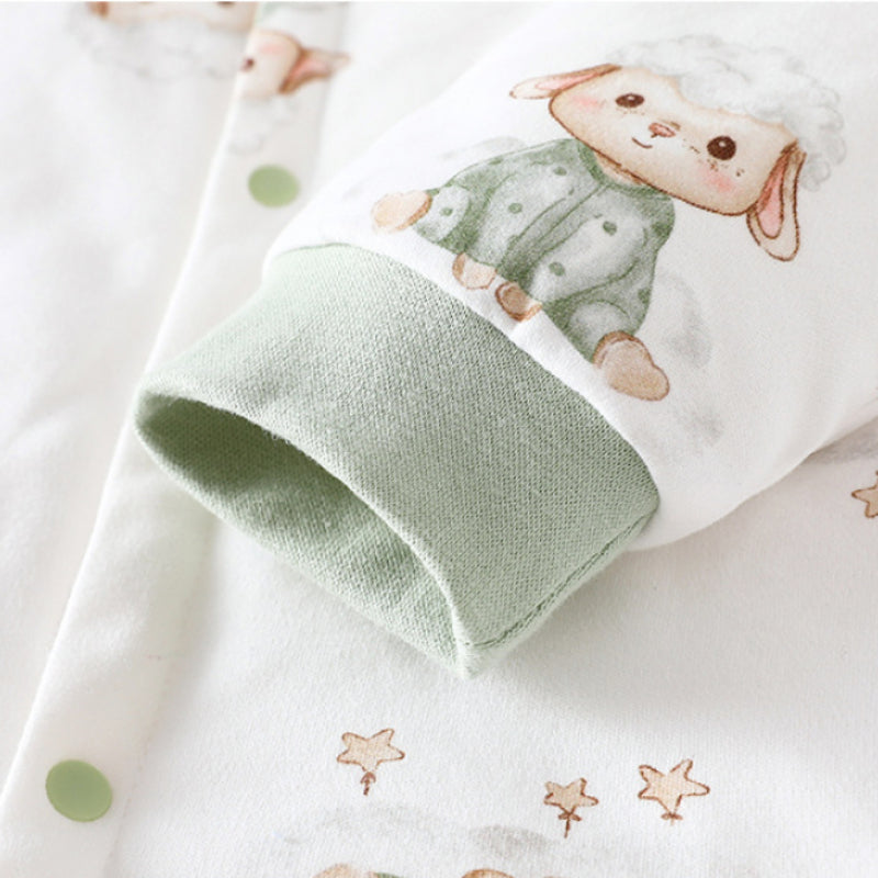 100% Cotton Long Sleeve Quilted Romper - Bunny