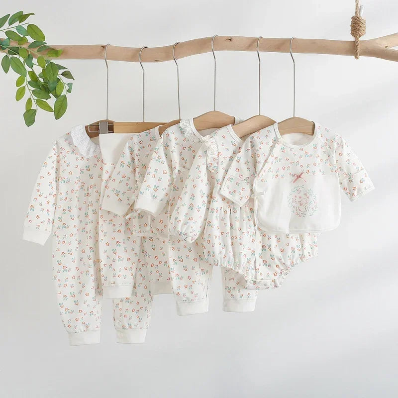 100% Cotton Long Sleeve Wrap Romper - Floral - Organic Cotton Clubs