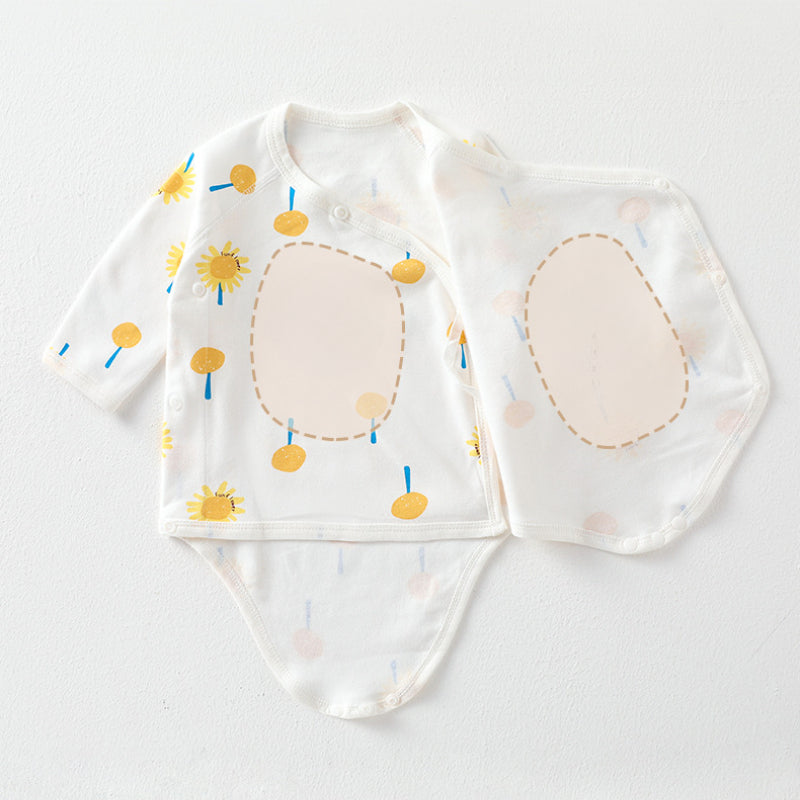[2-Pieces Set] 100% Cotton Long Sleeve Bodysuit- Fruits - Organic Cotton Clubs