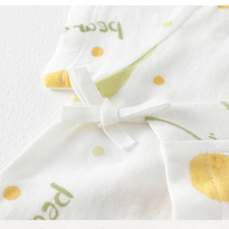 Cotton & Bamboo Muslin Short Sleeve Romper - Flower with Bunny