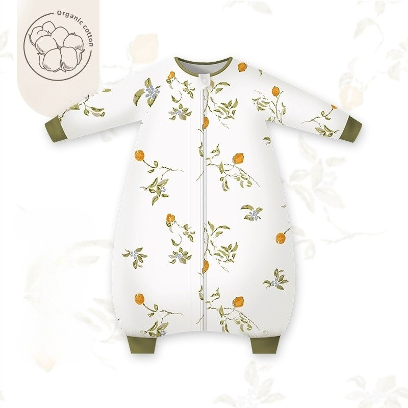 Organic Cotton Muslin Long Sleeve Sleepsuit Spring & Fall -  Animals