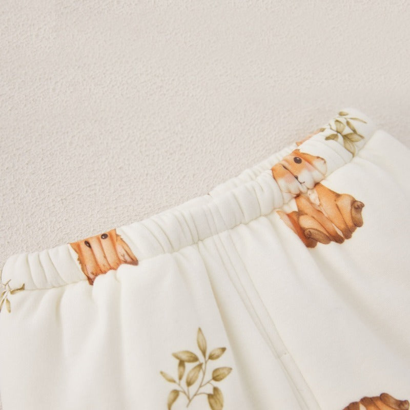 100% Cotton Quilted Long Sleeve Snap-Up Top & Pants Set - Baby Deer