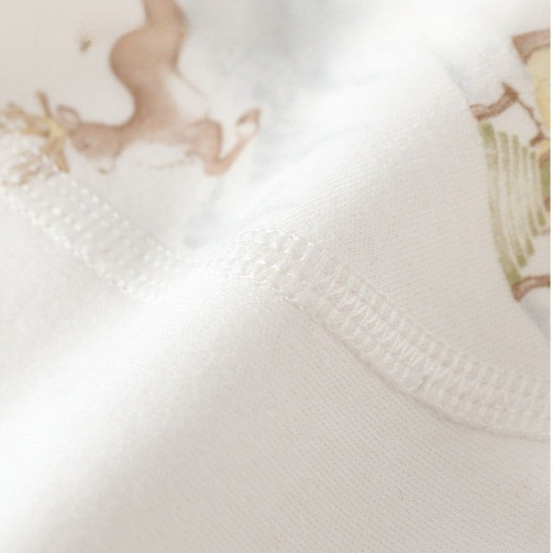 100% Cotton Long Sleeve Side-Snap Bodysuit - Cedar with Elk