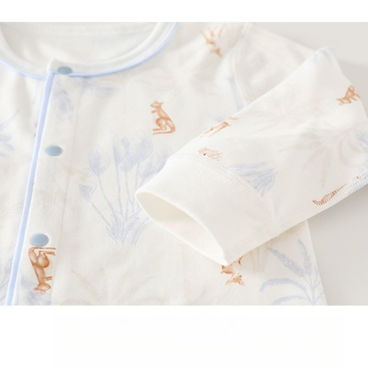 100% Cotton Long Sleeve Romper - Blue Tree