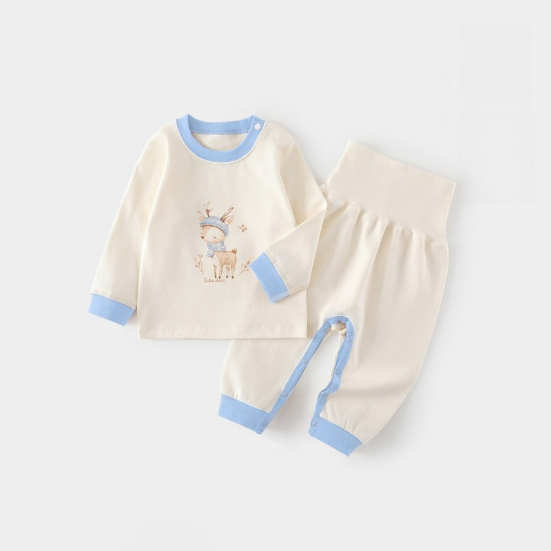 100% Cotton Long Sleeve Top & Pants Set - Pink Bunny