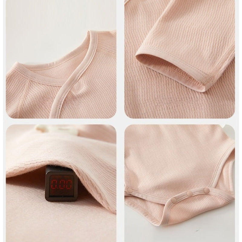 100% Cotton Long Sleeve Kimono Bodysuit - Blue