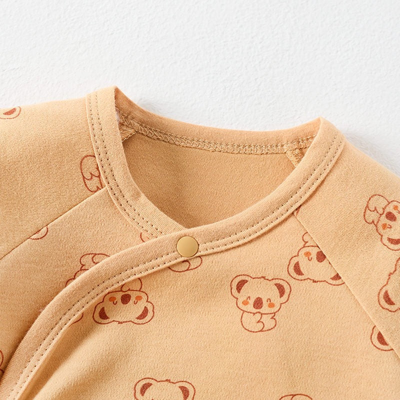100% Cotton Footed Onesie with Mittens - Cloud & Moon