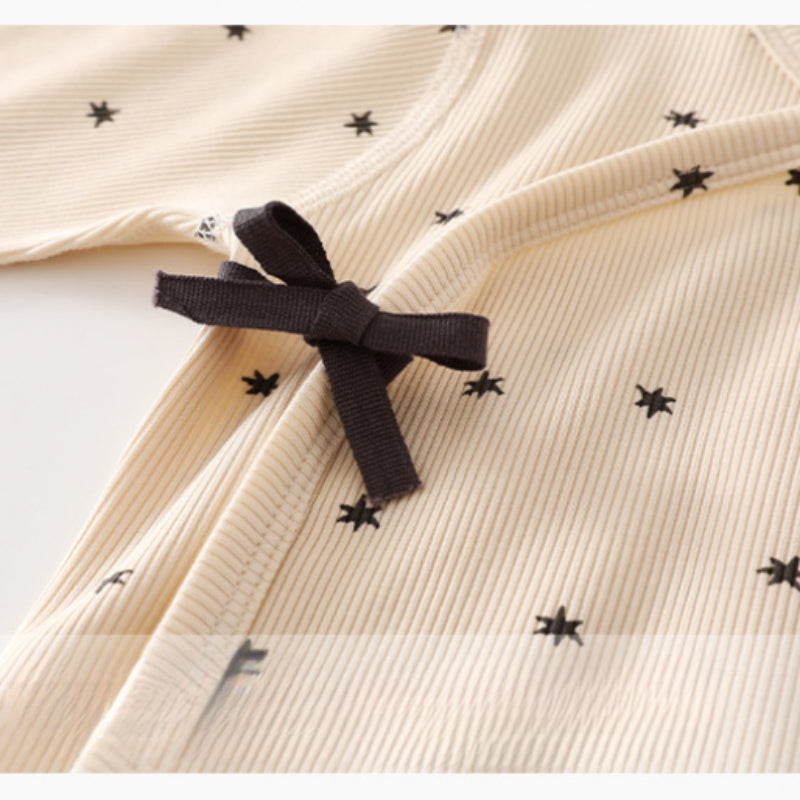 Cotton Long Sleeve Floral Bodysuit - Cute Stripe