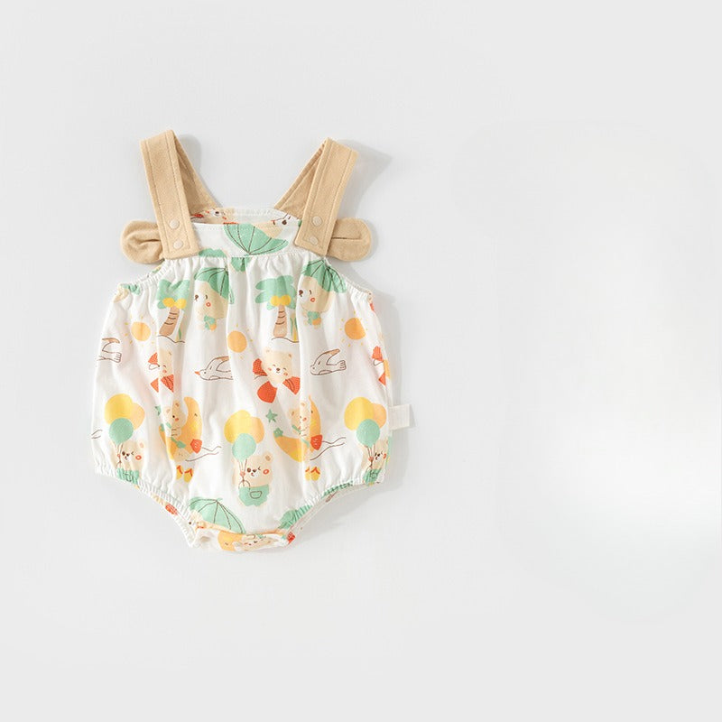 100% Cotton Sleeveless Bodysuit - Beige Elephant