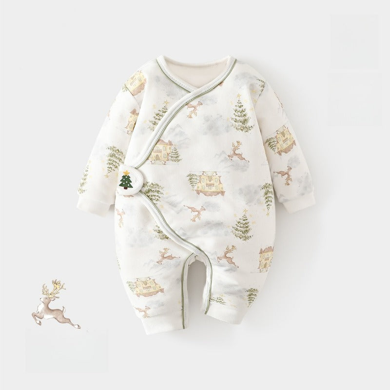 100% Cotton Quilted Romper with Velcro Closure - Yellow Flower