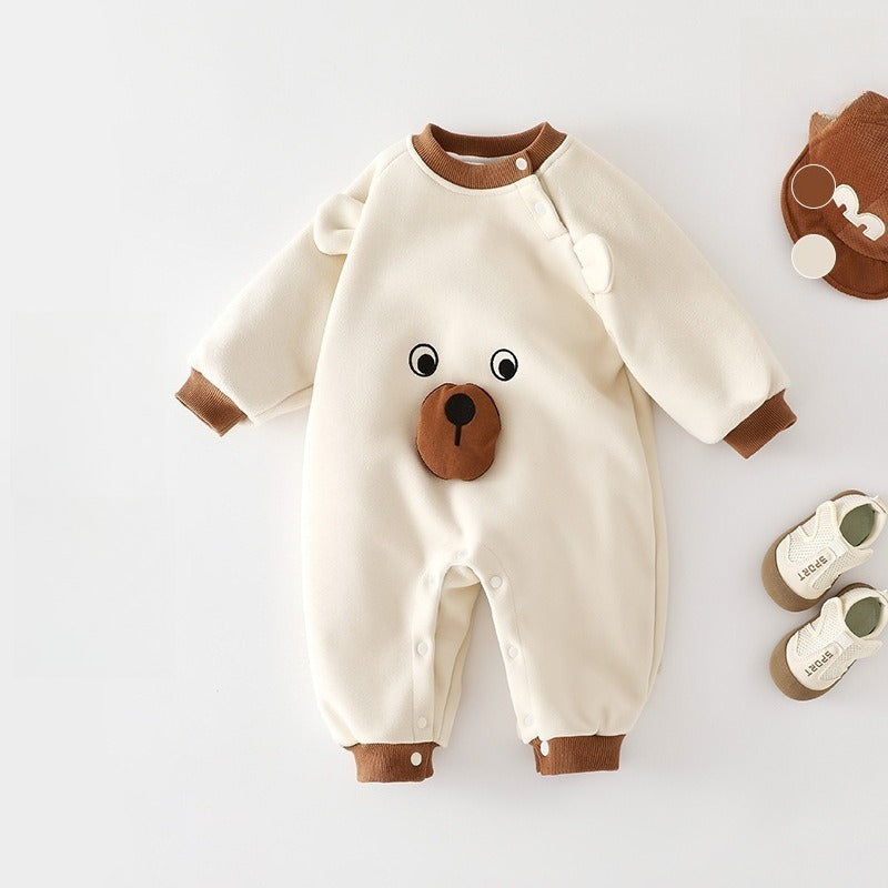 Quilted Microfleece Pullover Romper - Lovely Bear