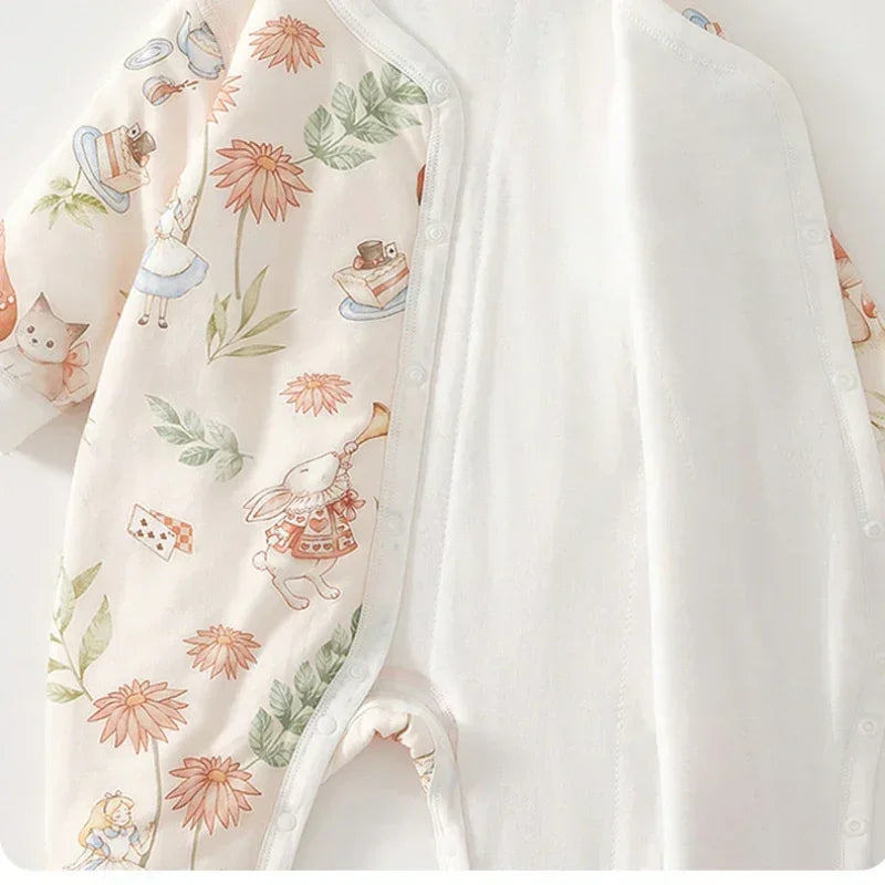 100% Cotton Long Sleeve Quilted Romper - Bunny - Organic Cotton Clubs