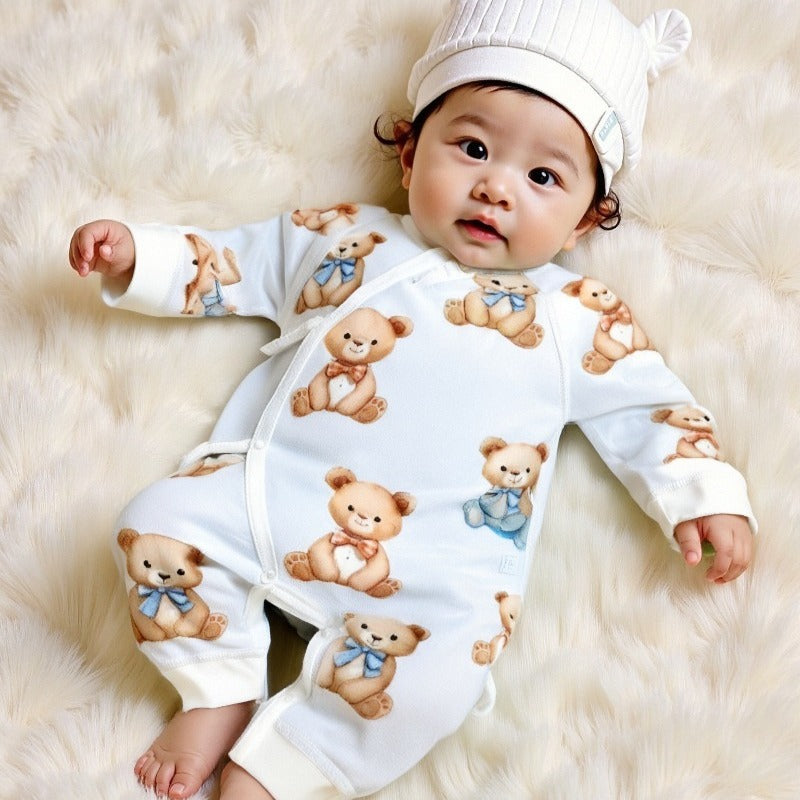 100% Cotton Long Sleeve Romper - Panda