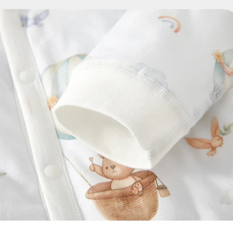 100% Cotton Long Sleeve Quilted Romper - Squirrel Garden - Organic Cotton Clubs