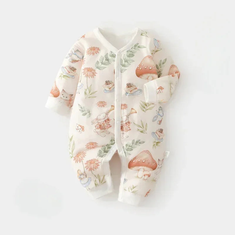 100% Cotton Long Sleeve Quilted Romper - Bunny - Organic Cotton Clubs