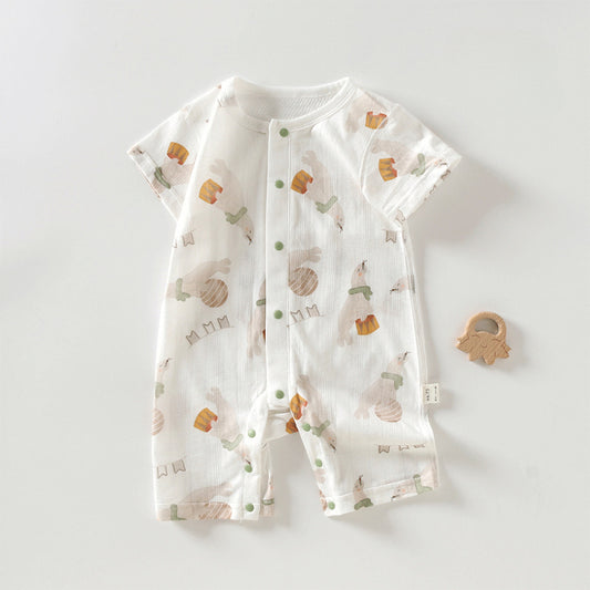 100% Cotton Short Sleeve Romper - Sea Lion