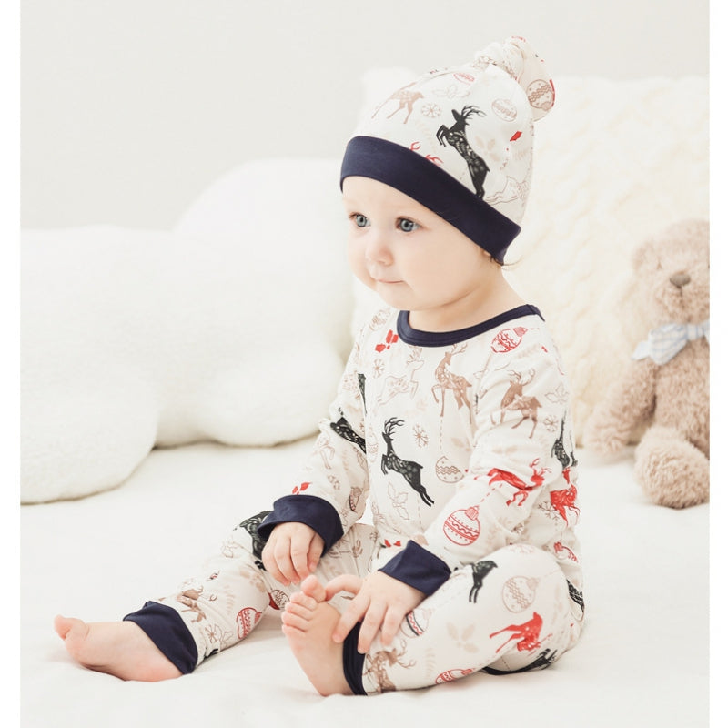 🎄Bamboo Top & Bottom Pajama Set - Snow House - Organic Cotton Clubs