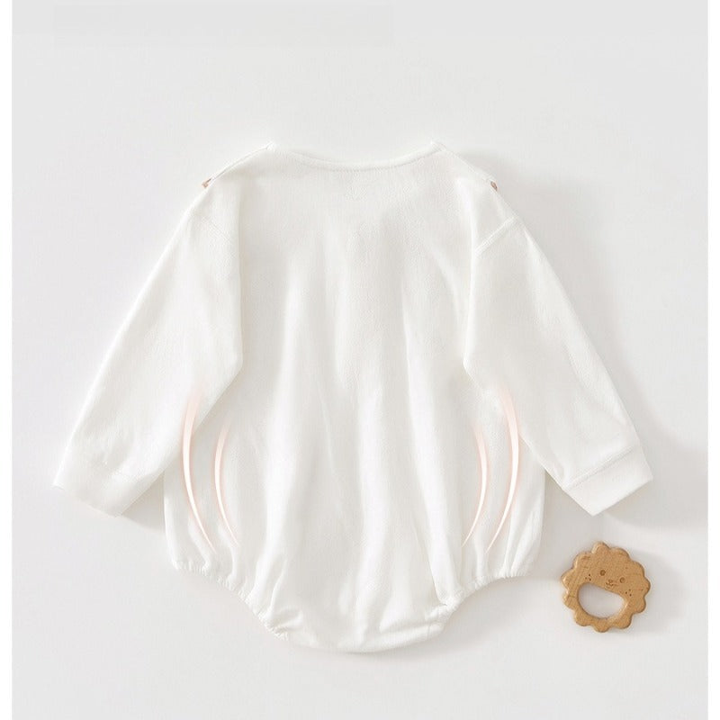100% Cotton Long Sleeve Pullover Bodysuit - Brown Airplane