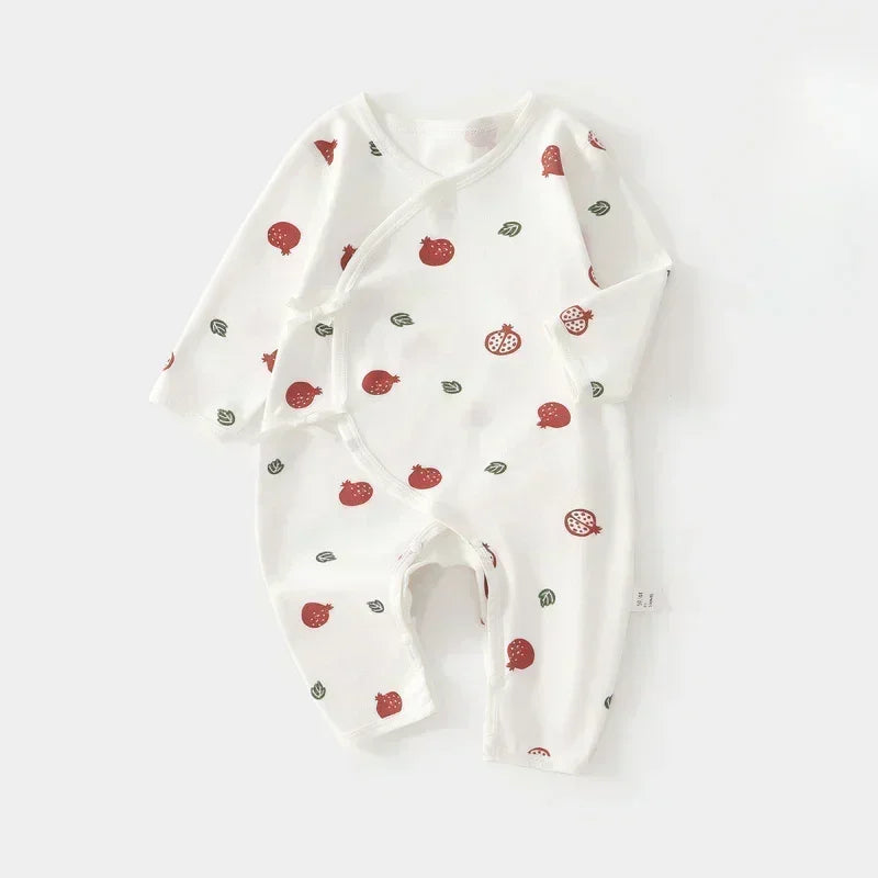 100% Cotton Long Sleeve Romper - Pink Pear - Organic Cotton Clubs