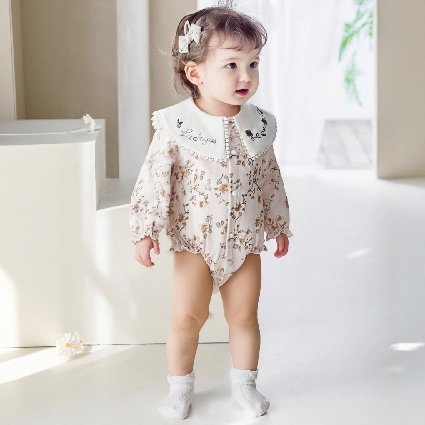 100% Cotton Long Sleeve Pullover Bodysuit - Skate Bear