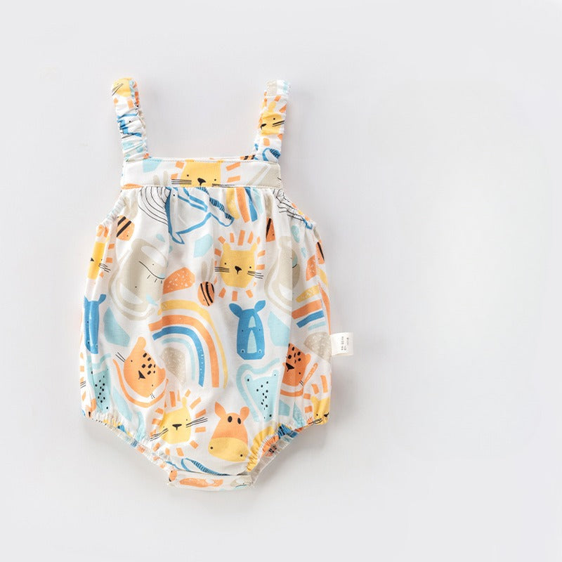 100% Cotton Sleeveless Bodysuit - Beige Elephant