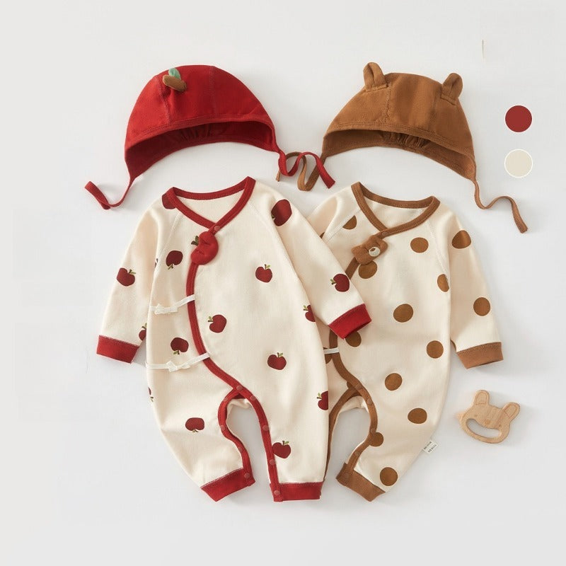100% Cotton Long-Sleeve Kimono Romper - Bear
