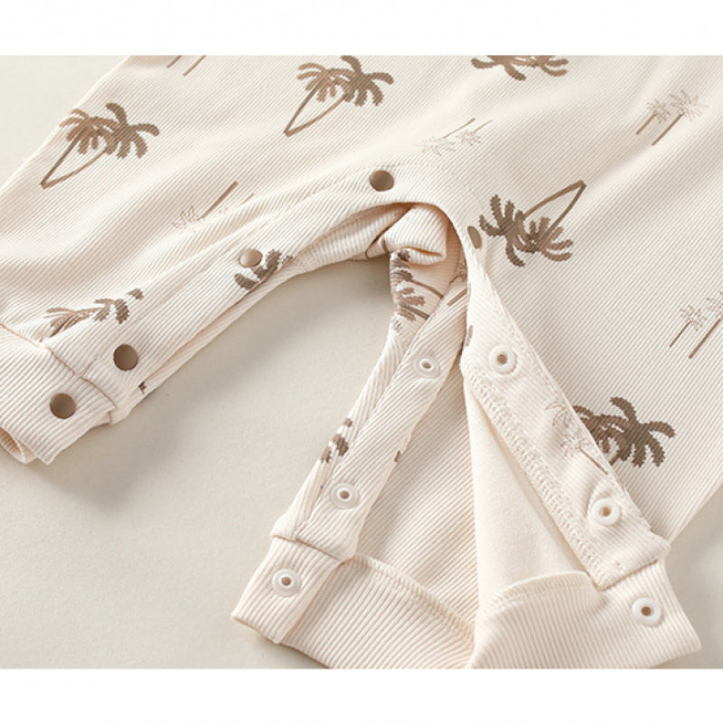 Cotton Long Sleeve Romper - Forest