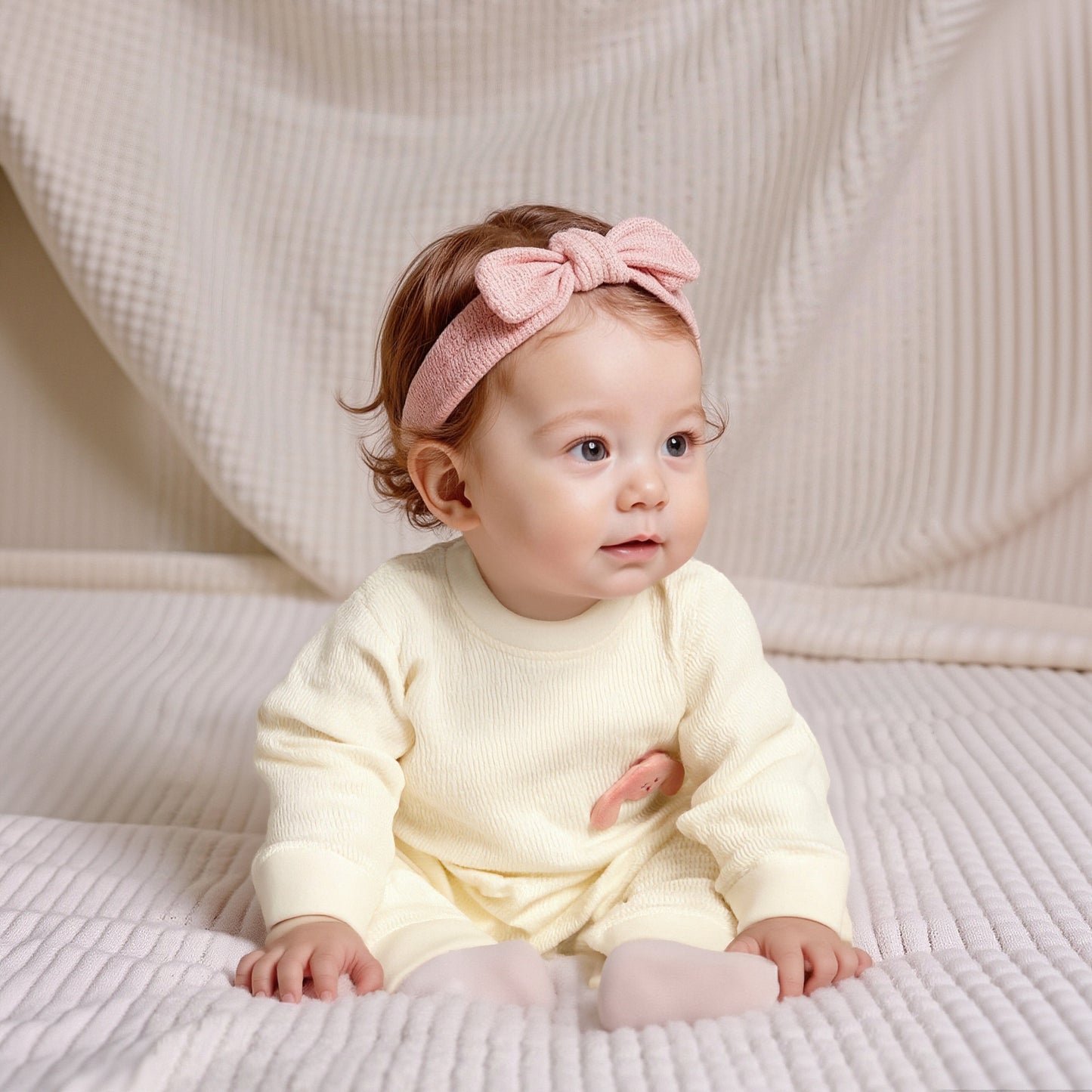 100% Cotton Long Sleeve Pullover Romper - Yellow Pullover