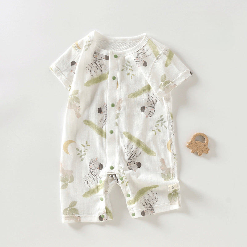 100% Cotton Short Sleeve Romper - Cute Elephant