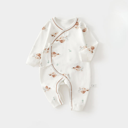 100% Cotton Long Sleeve Romper - Pink Pear - Organic Cotton Clubs