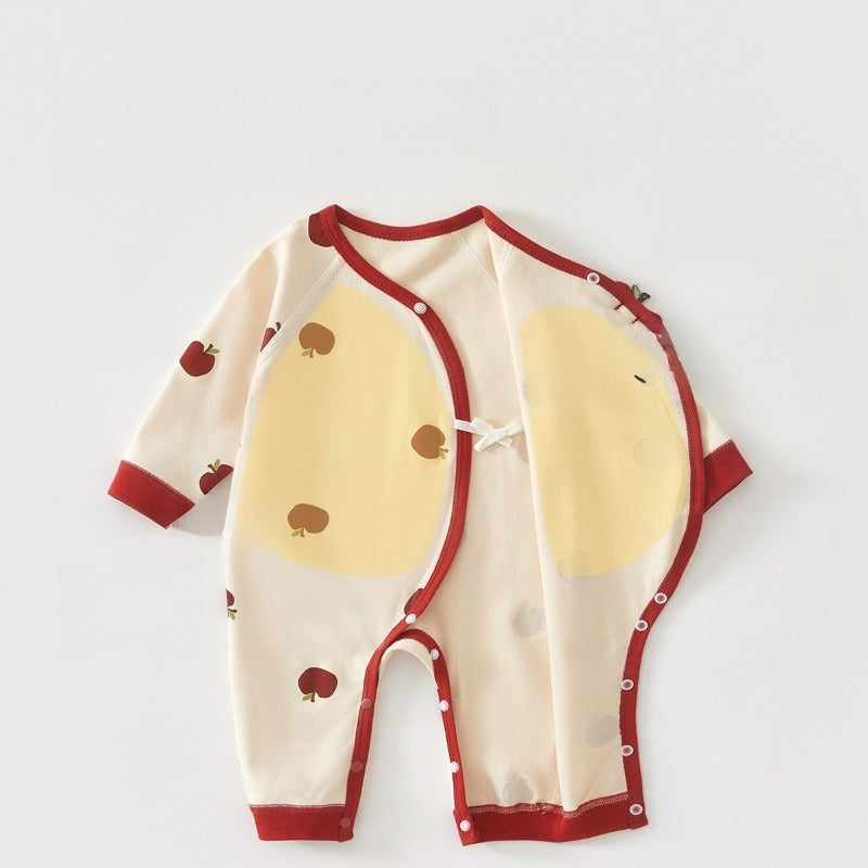 100% Cotton Long-Sleeve Kimono Romper - Bear