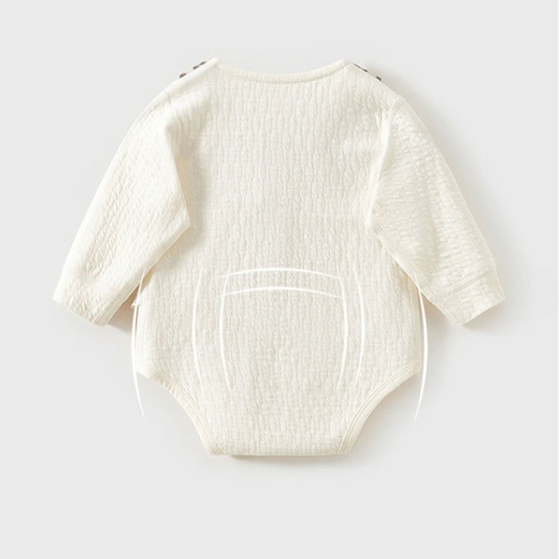 Cotton Long Sleeve Snap-Up Bodysuit - Green Tree