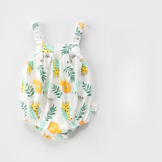 100% Cotton Sleeveless Bodysuit - Giraffe & Lion