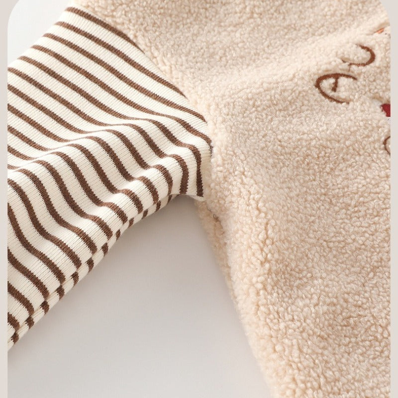 Quilted Microfleece Pullover Romper - Lovely Bear