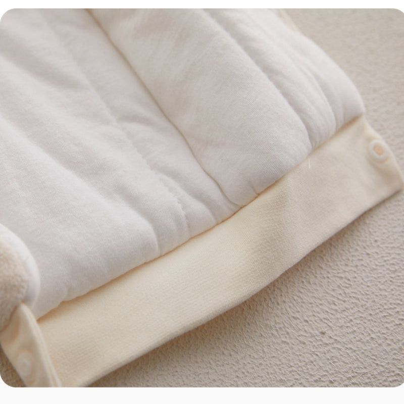 Barboteuse matelassée à manches longues, 100 % coton, extra chaude – Lapin marron