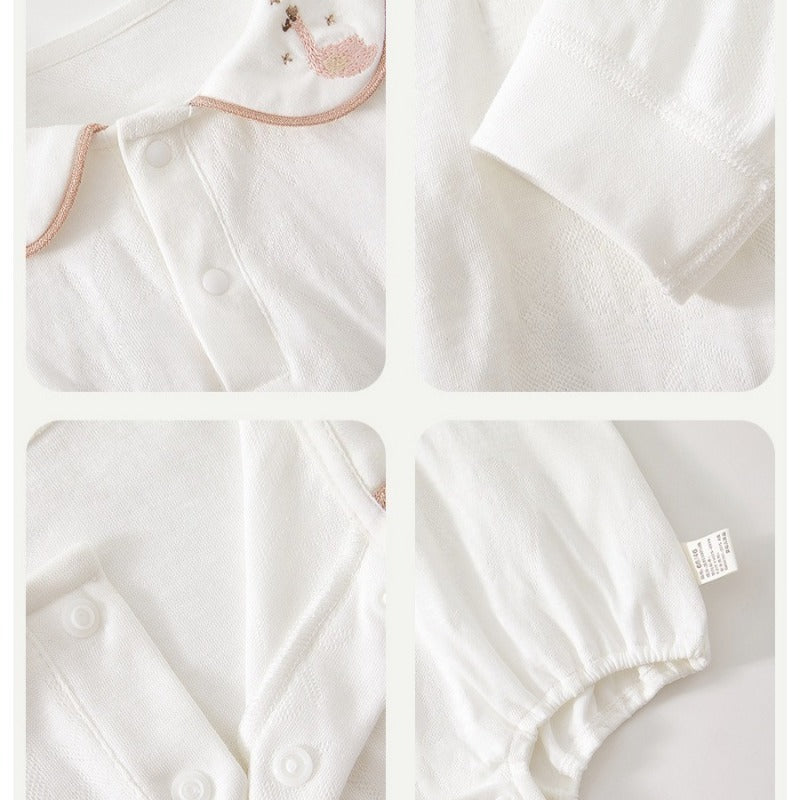 100% Cotton Long Sleeve Pullover Bodysuit - Brown Airplane