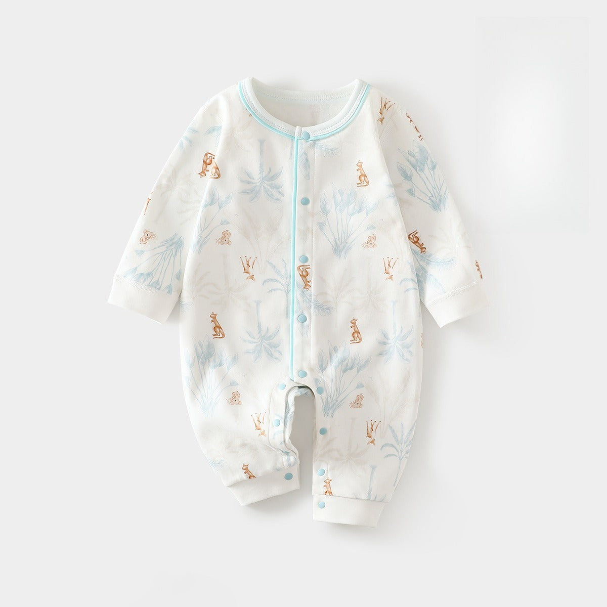 100% Cotton Long Sleeve Romper - Blue Tree