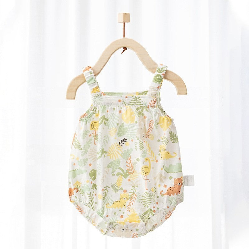 100% Cotton Sleeveless Bodysuit - Beige Elephant