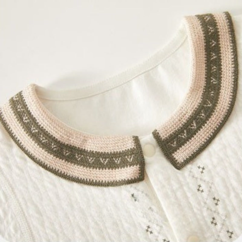 Cotton Long Sleeve Snap-Up Bodysuit - Green Tree