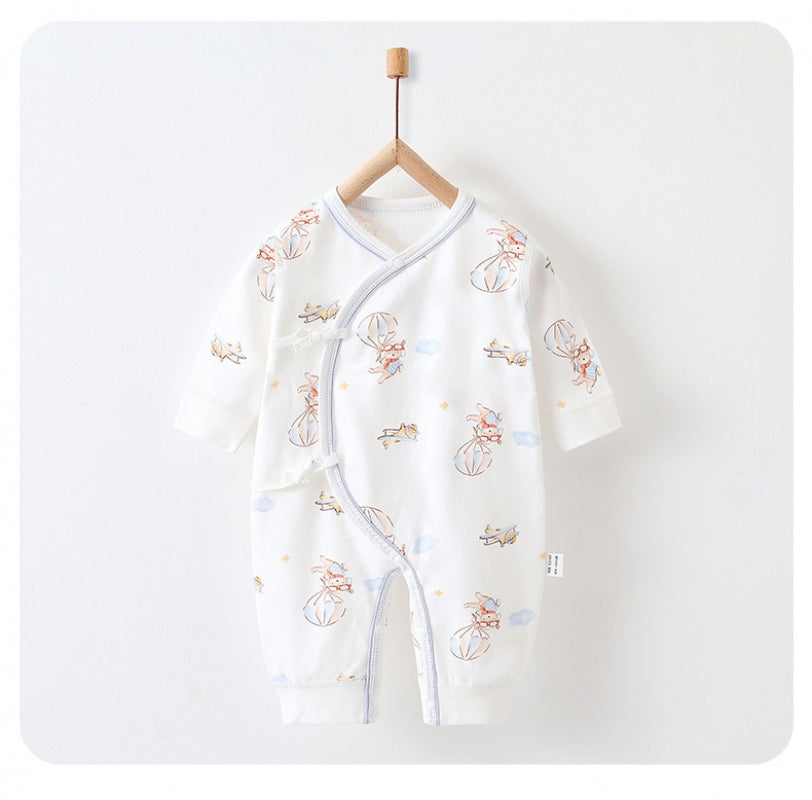 100% Cotton Long Sleeve Romper -  Green Leave