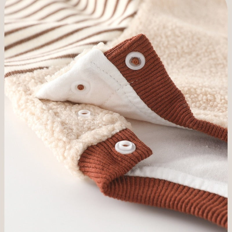 Quilted Microfleece Pullover Romper - Lovely Bear