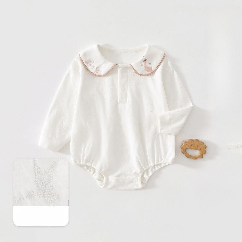 100% Cotton Long Sleeve Pullover Bodysuit - Brown Airplane