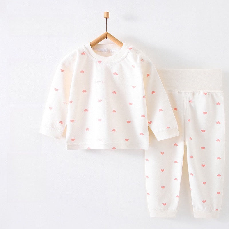 100% Cotton Long Sleeve Top & Pants Set - Cute Bear