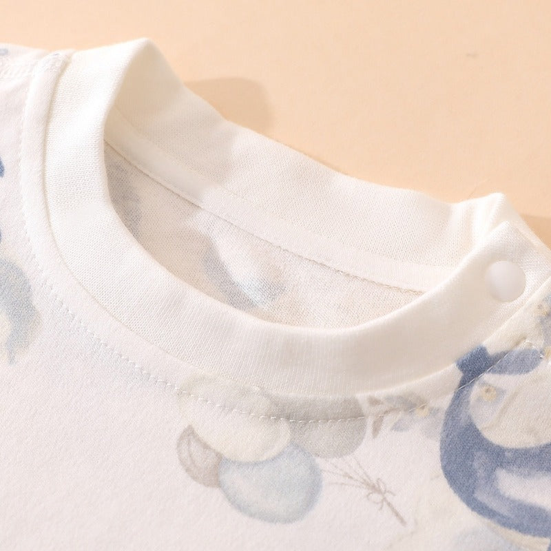 100% Cotton Long Sleeve Top & Pants Set - Cute Bear