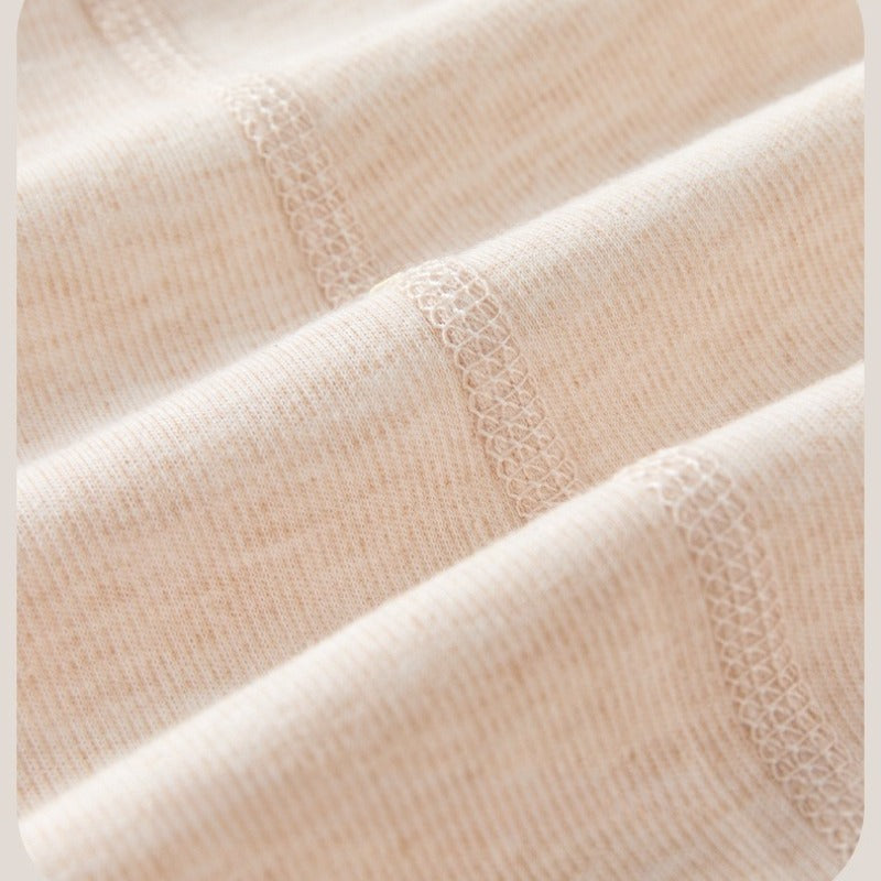 [2-Pieces Set] 100% Cotton Long-Sleeve Kimono Romper - Blue & Blue Stripe