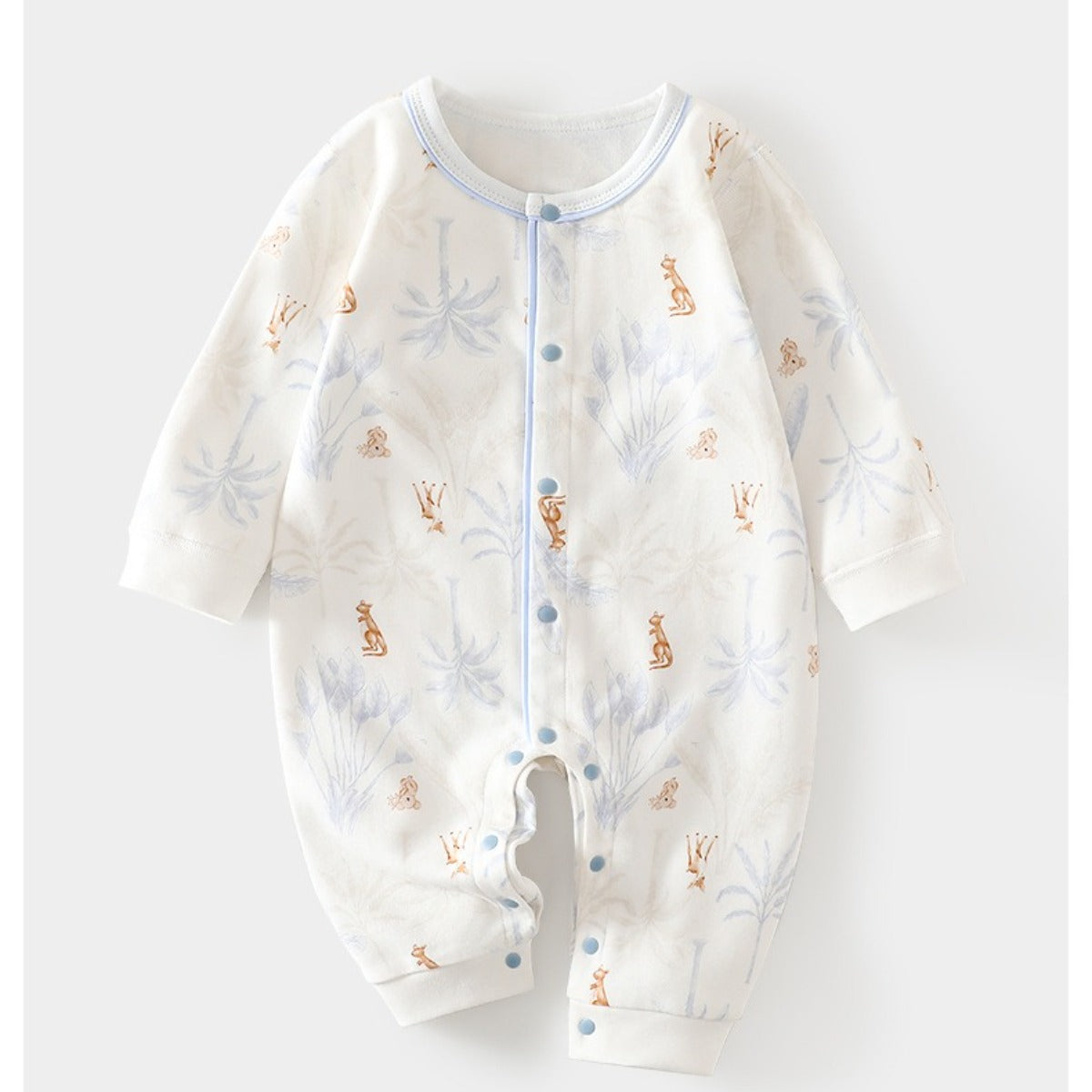 100% Cotton Long Sleeve Romper - Blue Tree