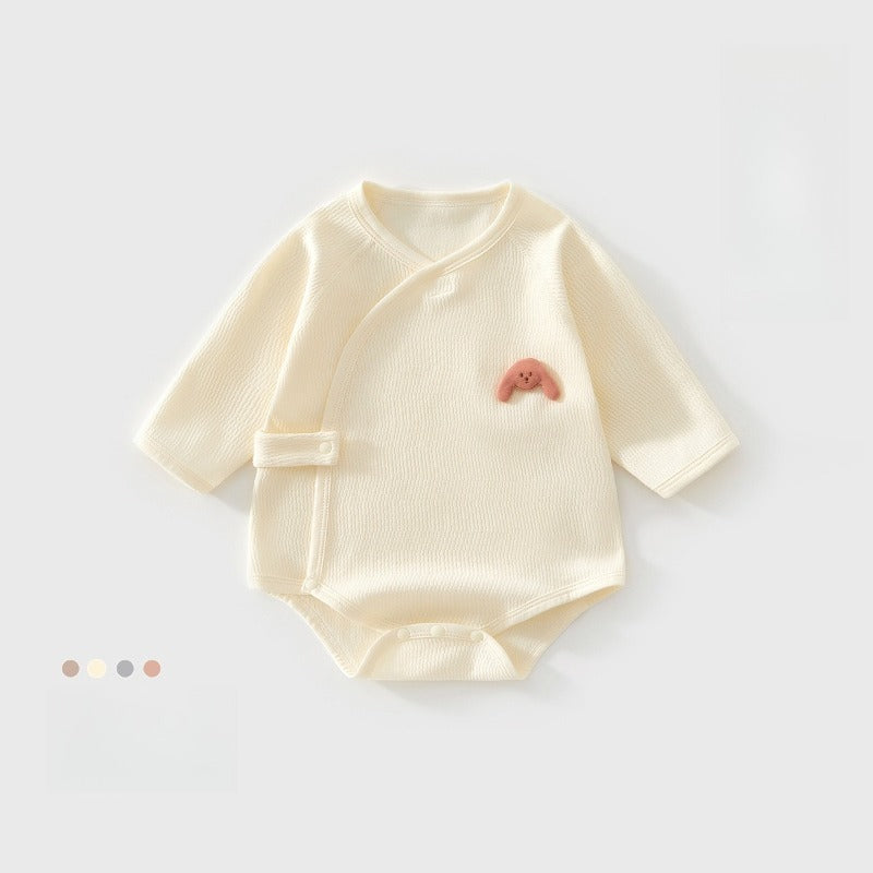 100% Cotton Long Sleeve Kimono Bodysuit - Blue