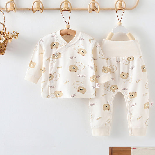 100% Cotton Long Sleeve Top & Pants Set-Teddy Bear