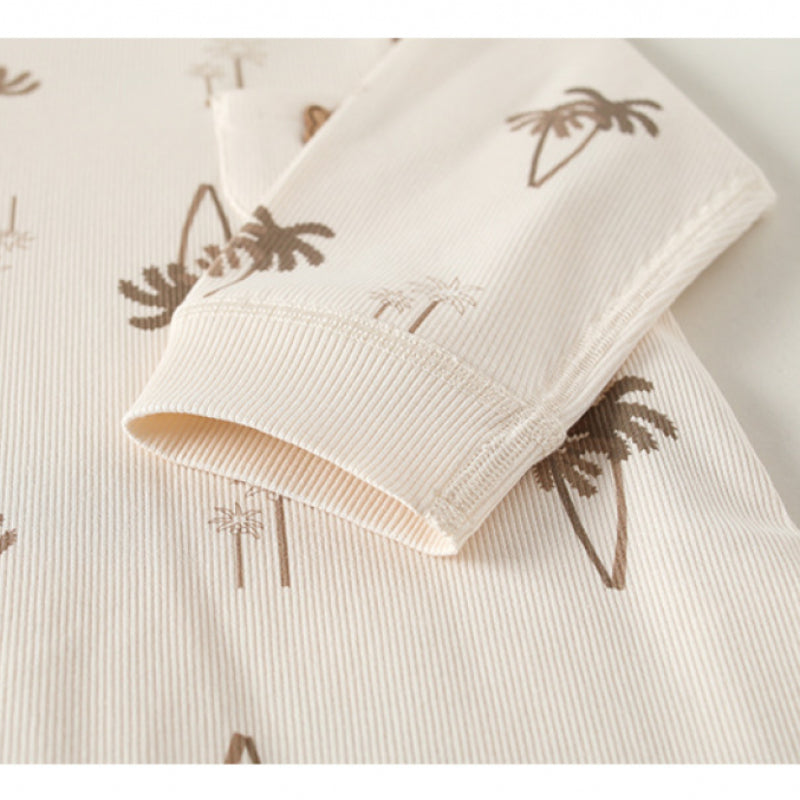 Cotton Long Sleeve Romper - Forest