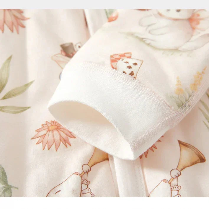 100% Cotton Long Sleeve Quilted Romper - Bunny - Organic Cotton Clubs